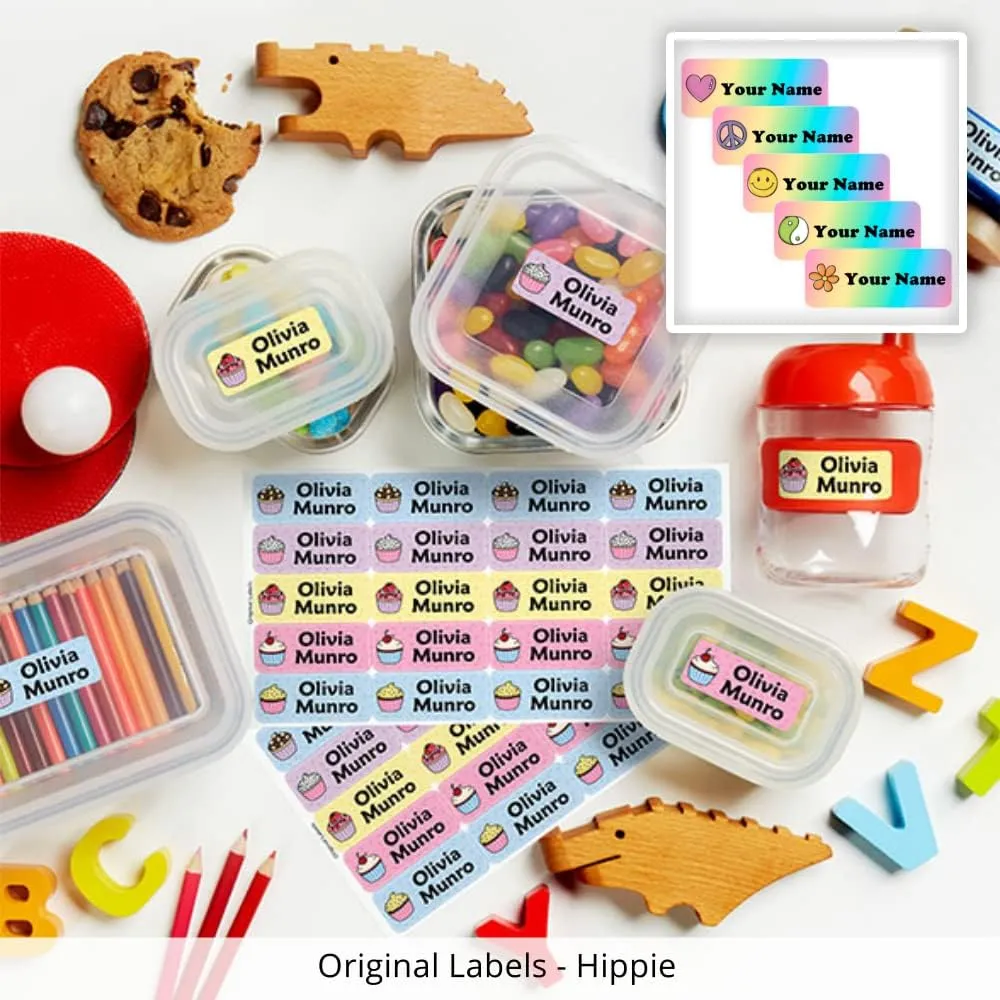 Oliver's Labels Camp Package, 151 Durable Personalized Name Labels & Tags (Hippie)