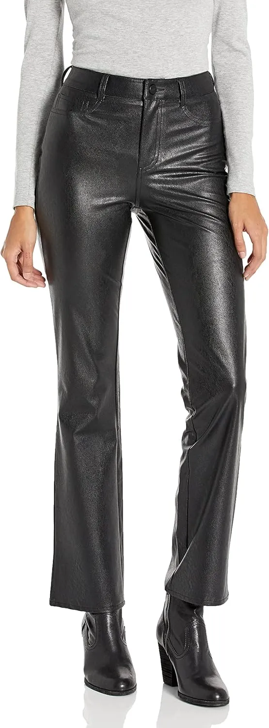 PAIGE Women's High Rise Manhattan Boot Vegan Leather in Black