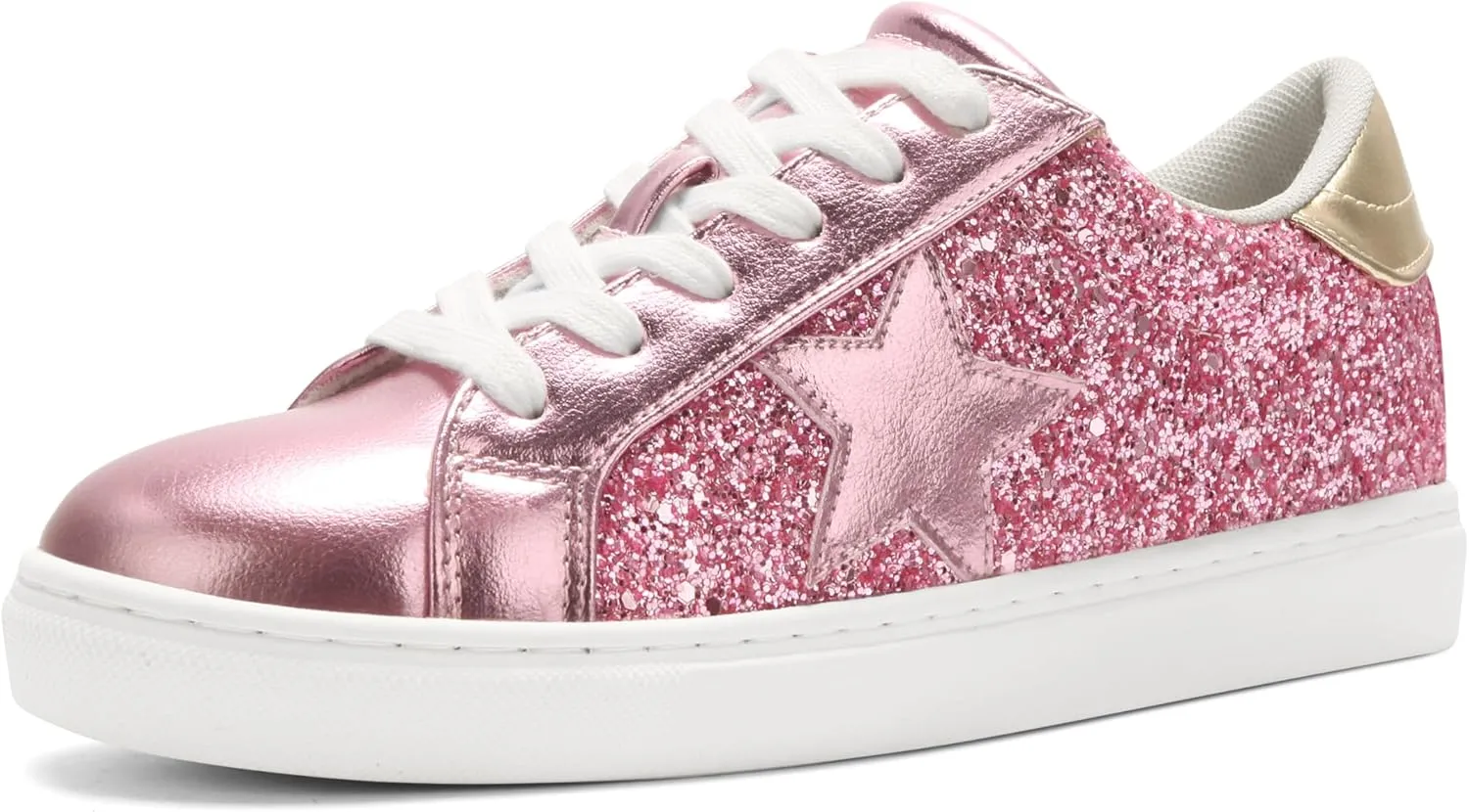 PARTY Women's Fashion Star Sneaker Lace Up Low Top Comfortable Cushioned Walking Shoes