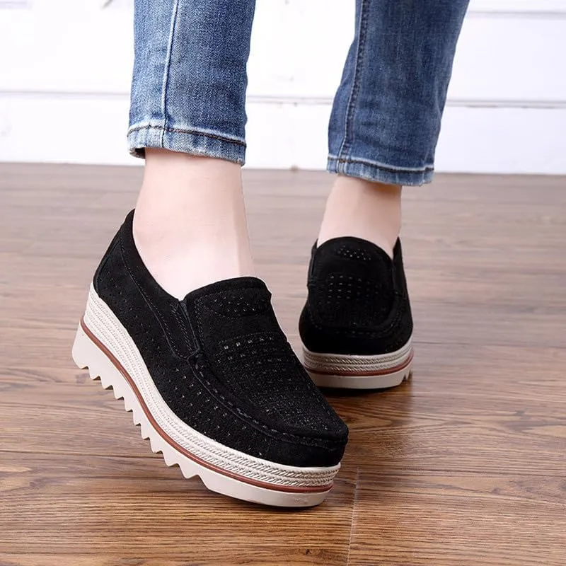 Platform Loafers for Women Wedge Sneaker Slip on Casual Platform Shoes