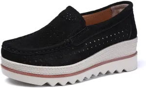 Platform Loafers for Women Wedge Sneaker Slip on Casual Platform Shoes
