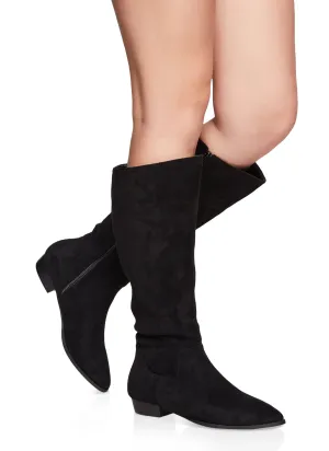 Pointed Toe Knee High Boots