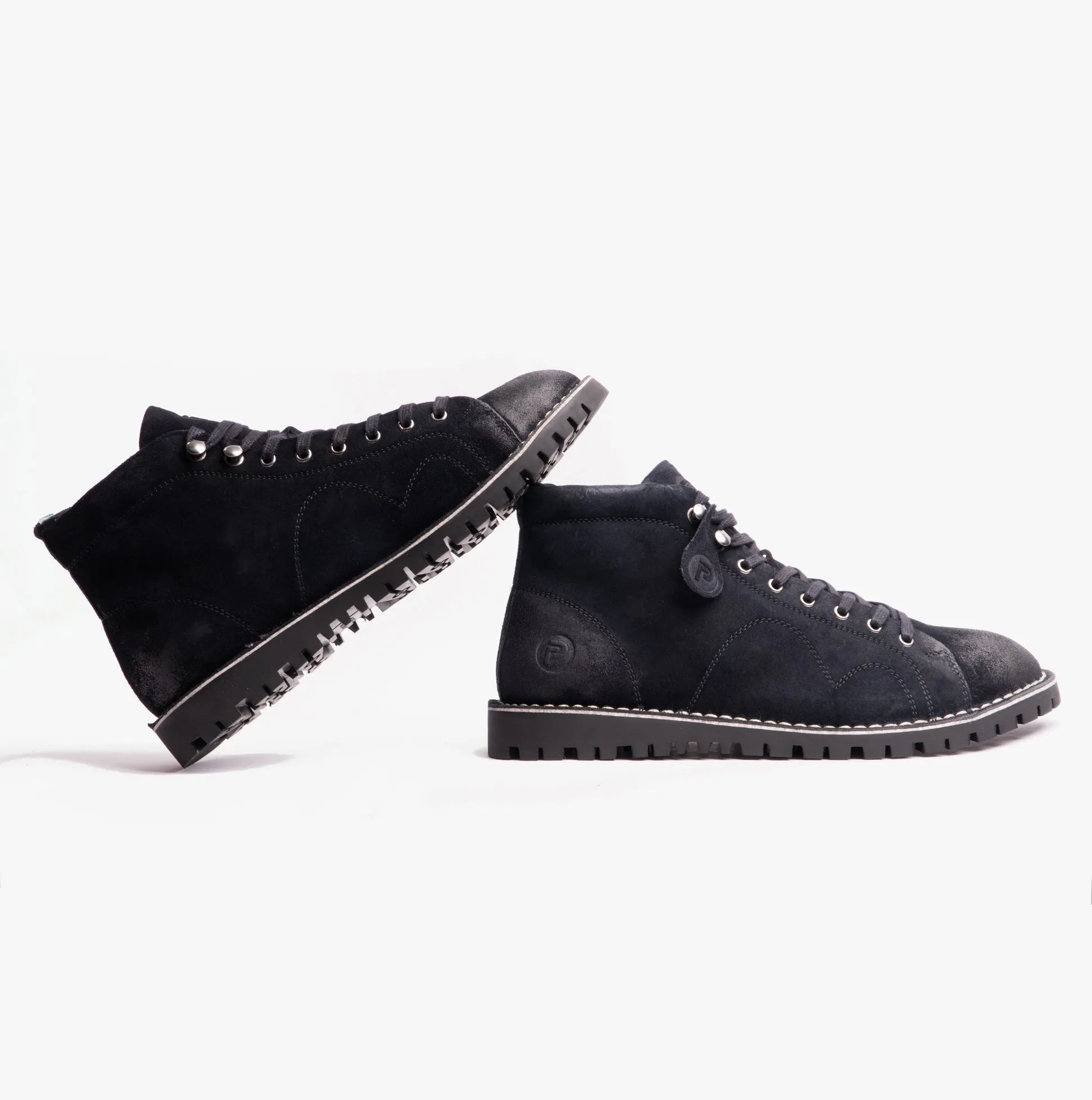 Popps 1961 MOD Mens Suede Boots Navy