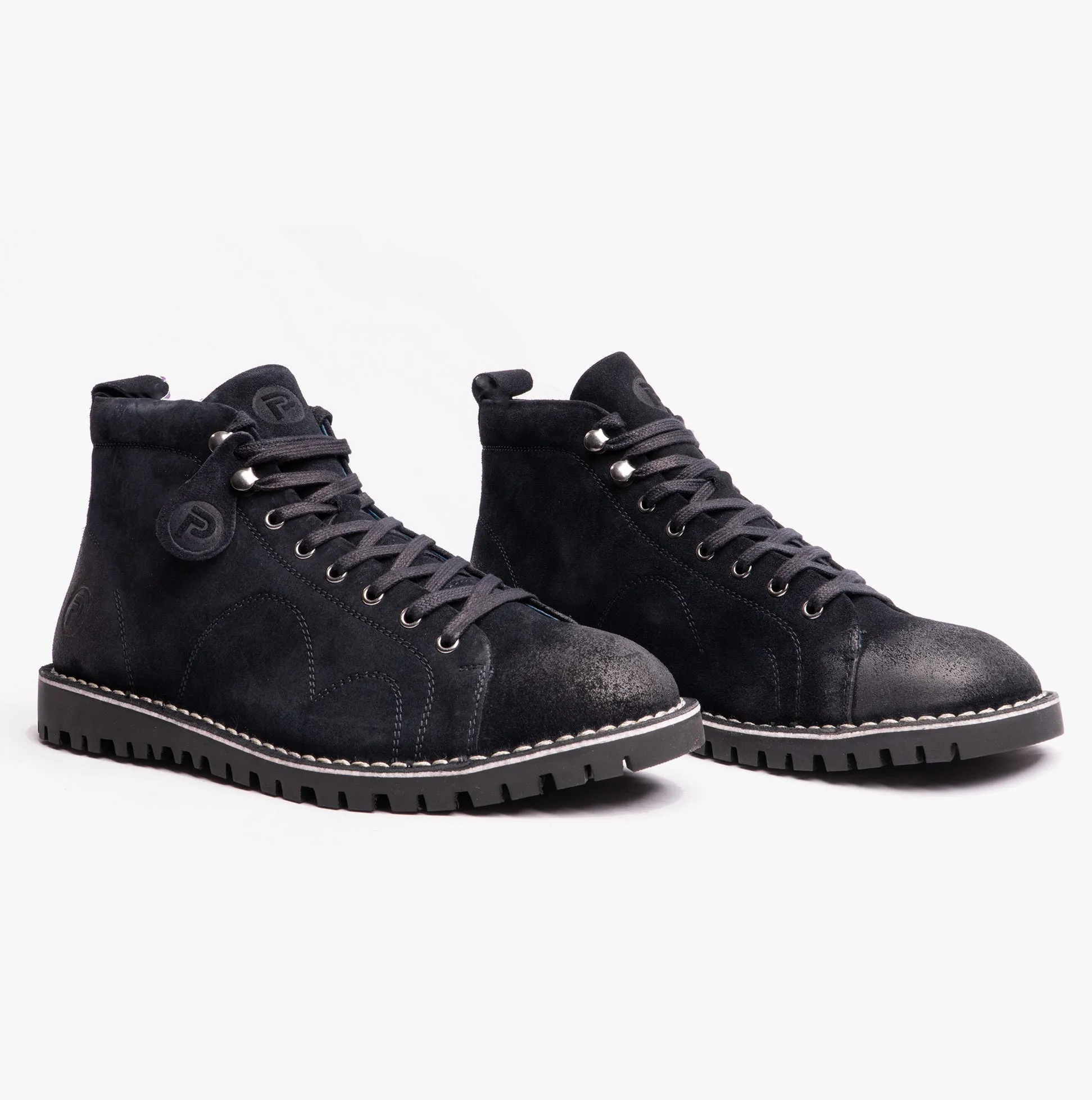 Popps 1961 MOD Mens Suede Boots Navy