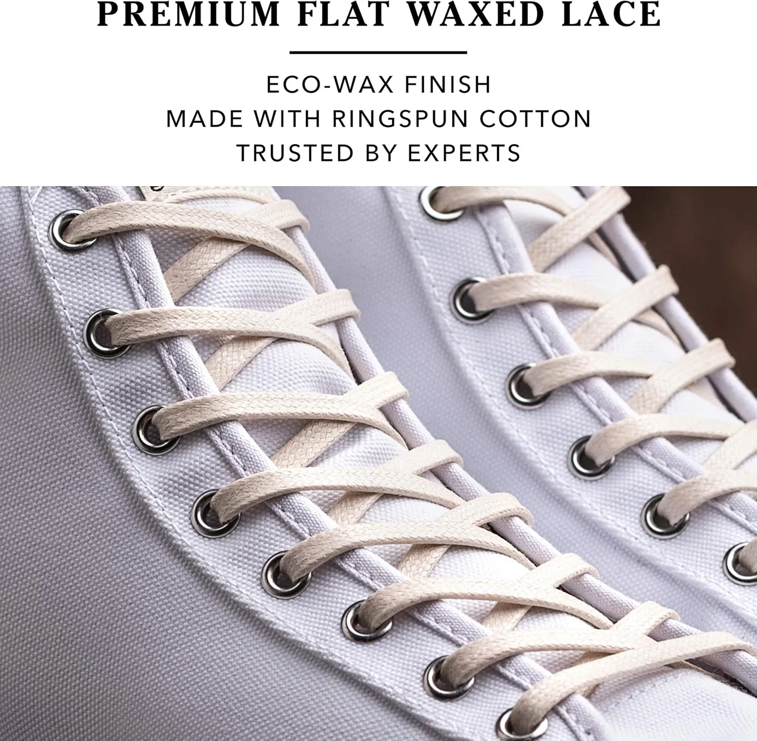 Premium Flat Waxed Cotton Boot Laces - Cobbler's Choice Shoe Laces - Durable and Beautiful!
