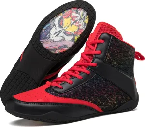 Professional Mens Wrestling Shoes Lightweight Breathable Training Shoe Durable Shoes for Wrestling, Boxing, Weightlifting