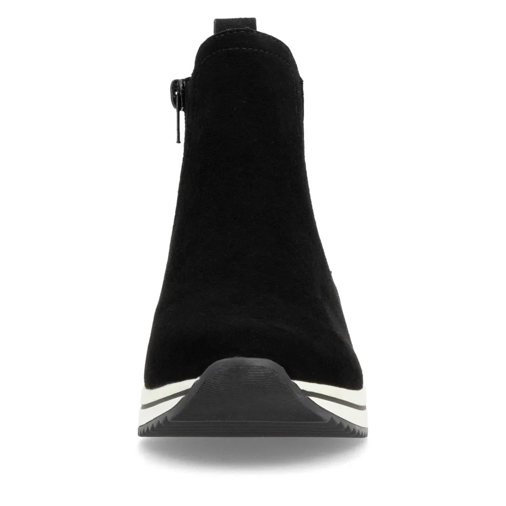 Remonte Chelsea Wedge Ankle Boot Black/Tiger Print