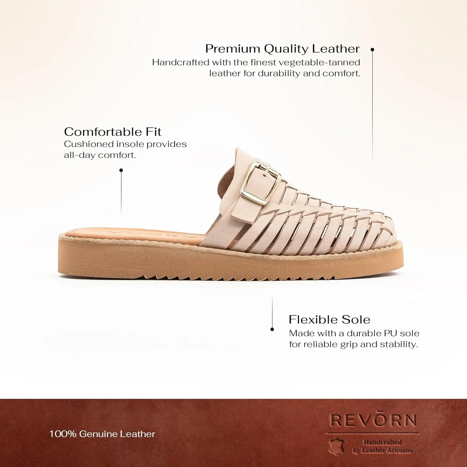 REVORN - HARP Designer Huarache | Handcrafted Women Sandal | 100% Genuine Leather | Ultra Comfortable Insole | Flexible Sole | Sophisticated Design