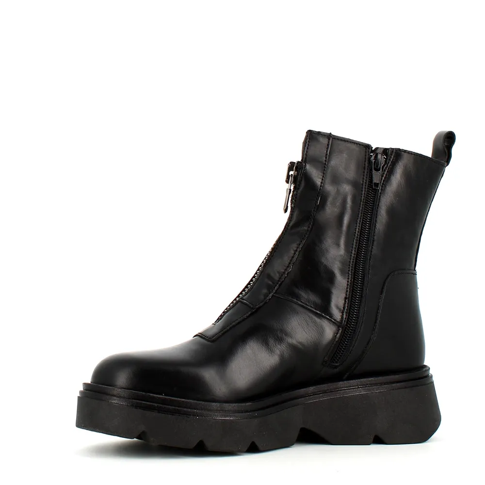 Rizzoli Military Front Zipper Boot Black