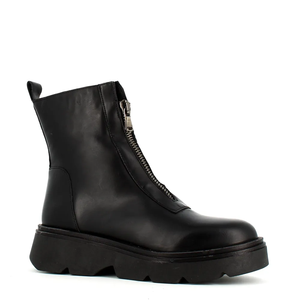 Rizzoli Military Front Zipper Boot Black