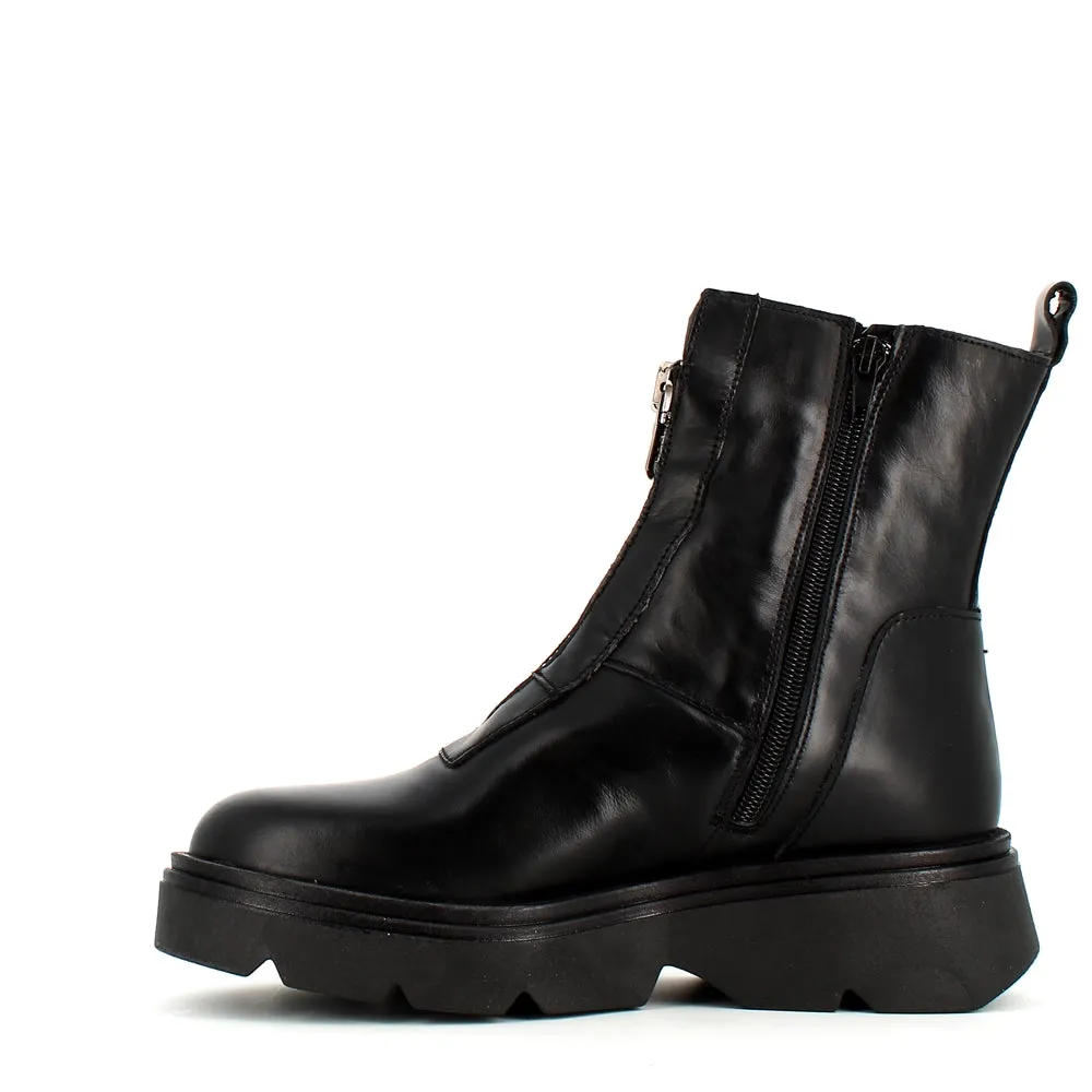 Rizzoli Military Front Zipper Boot Black
