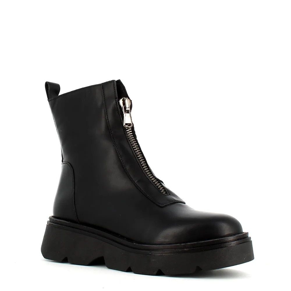 Rizzoli Military Front Zipper Boot Black
