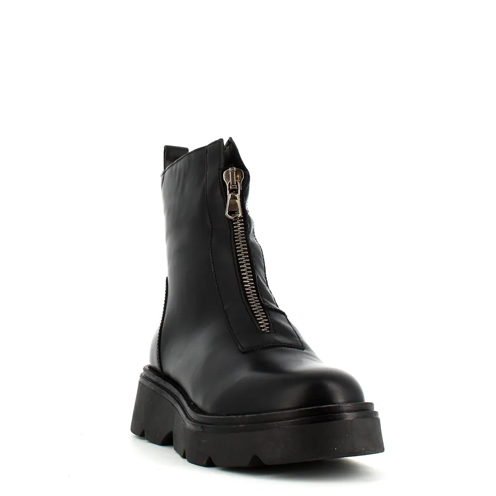 Rizzoli Military Front Zipper Boot Black