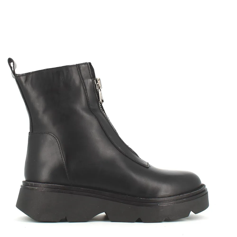 Rizzoli Military Front Zipper Boot Black