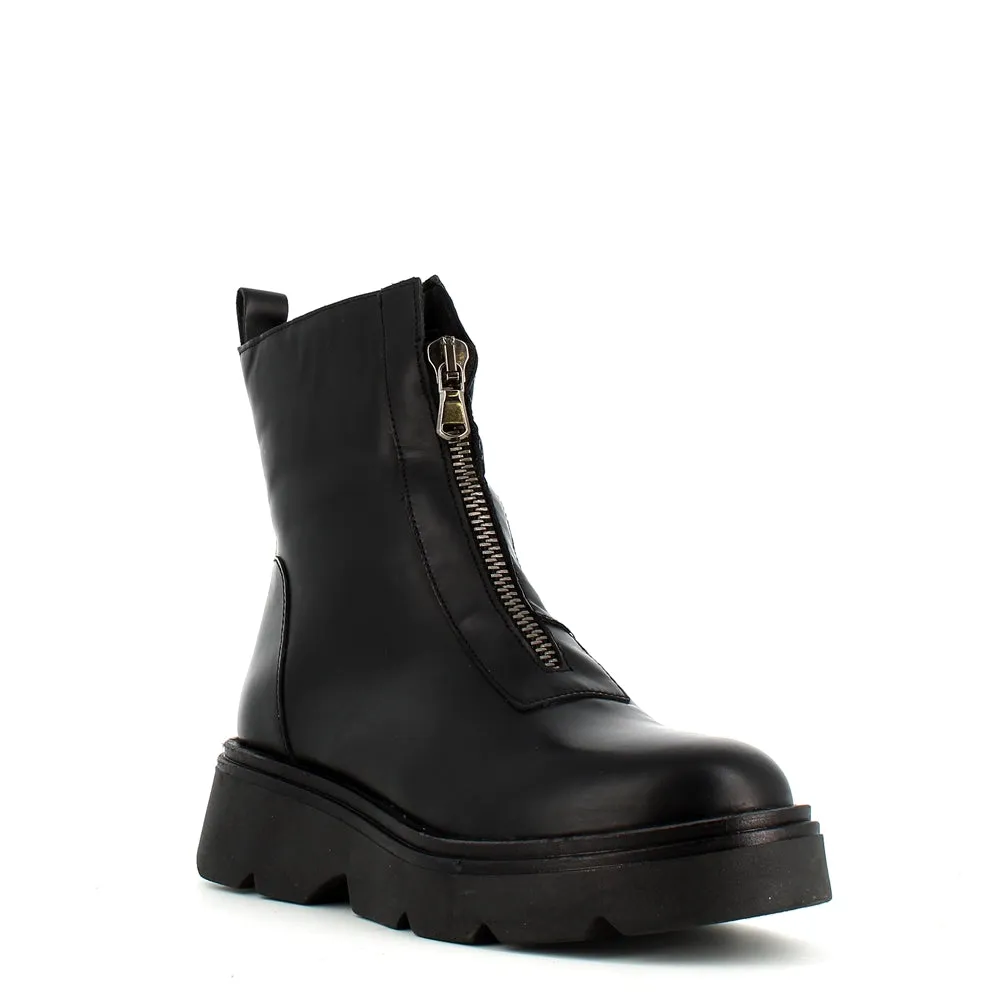 Rizzoli Military Front Zipper Boot Black