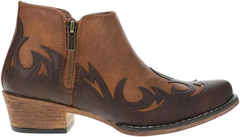 Roper Women's Lorene Ankle Boot, Tan, 6