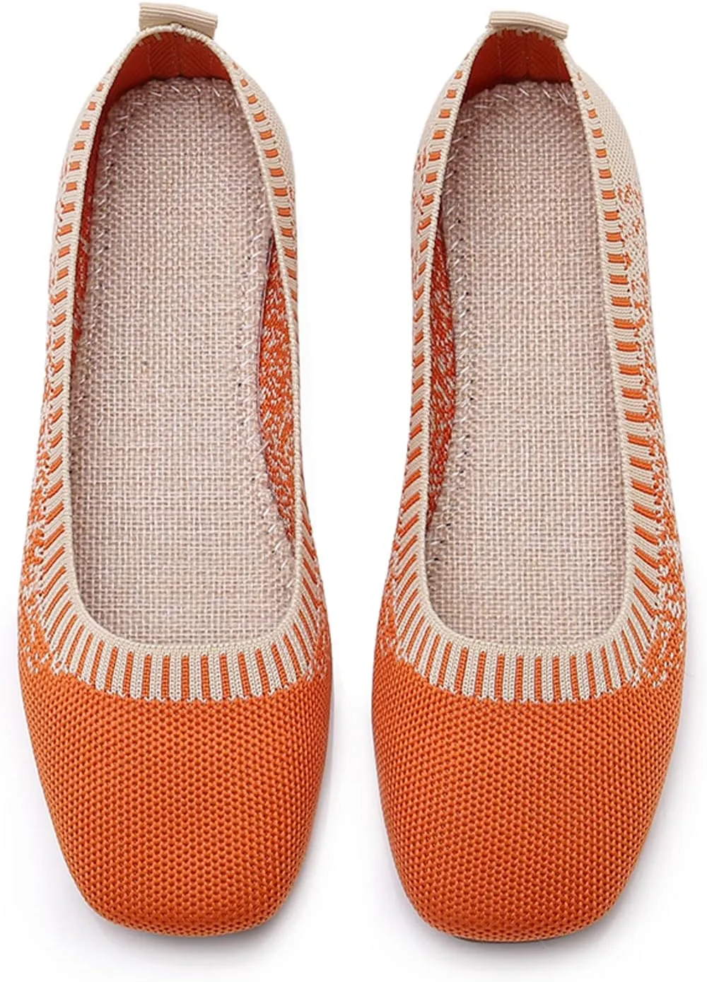 RVROVIC Women Flat Shoes Knitted Lightweight Slip-on Loafers Breathabel Soft Comfortable Ballet Flats