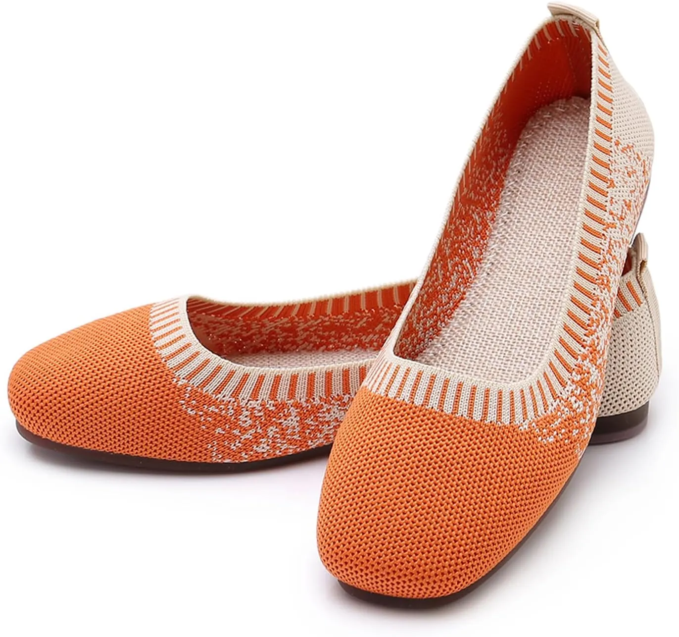RVROVIC Women Flat Shoes Knitted Lightweight Slip-on Loafers Breathabel Soft Comfortable Ballet Flats