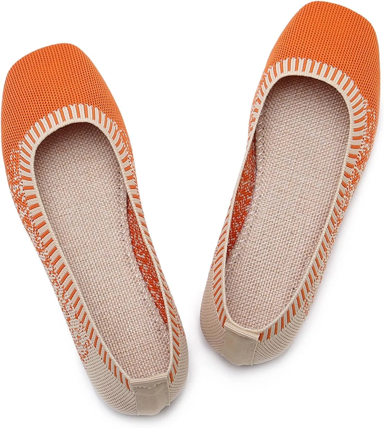 RVROVIC Women Flat Shoes Knitted Lightweight Slip-on Loafers Breathabel Soft Comfortable Ballet Flats