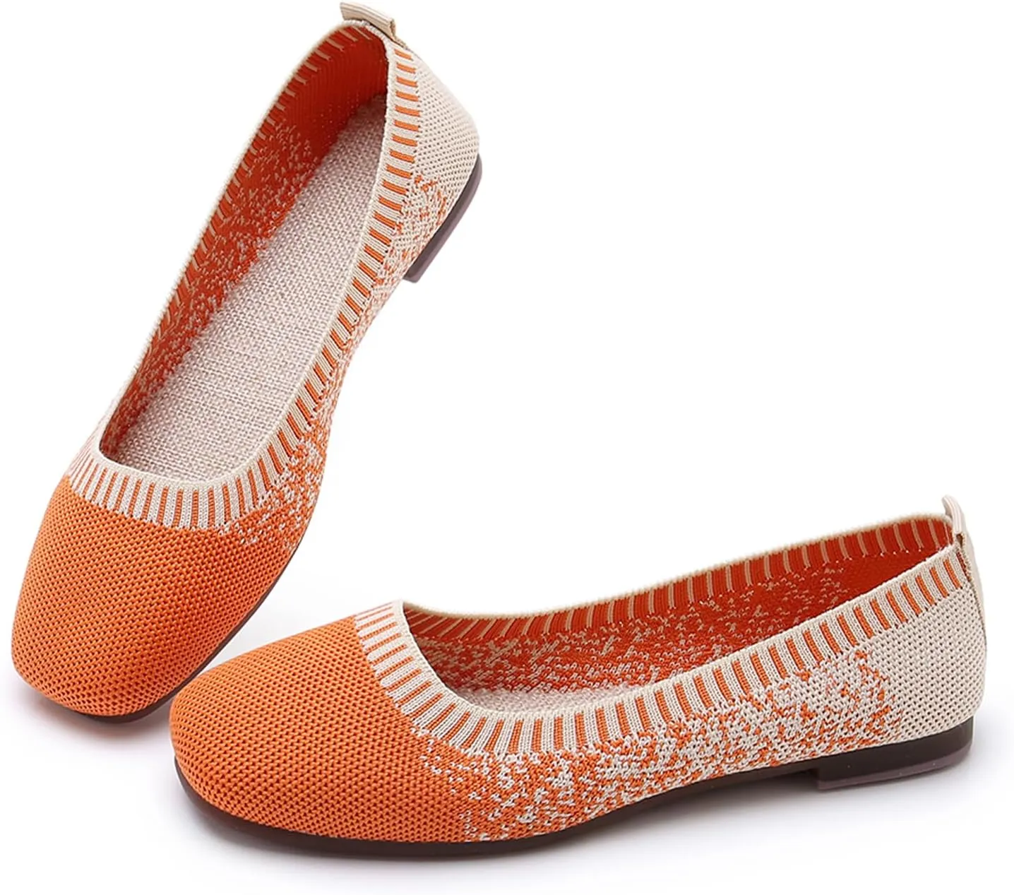 RVROVIC Women Flat Shoes Knitted Lightweight Slip-on Loafers Breathabel Soft Comfortable Ballet Flats
