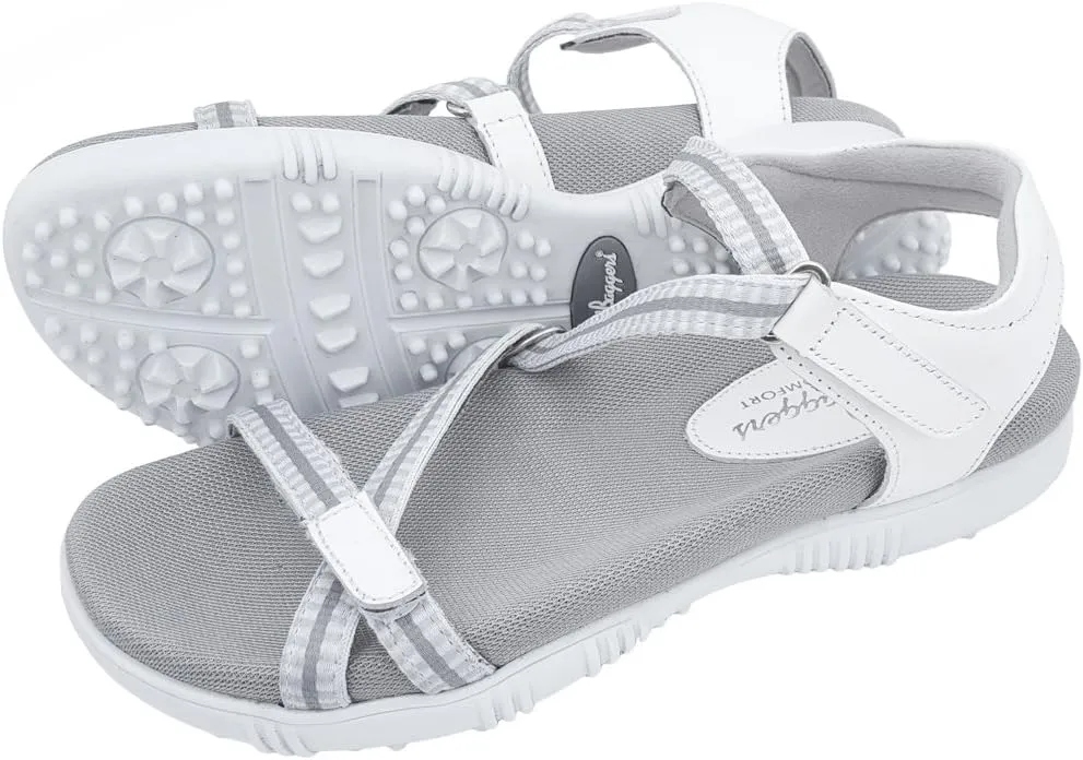 Sandbaggers Galia Women's Golf Sandals (9, White)