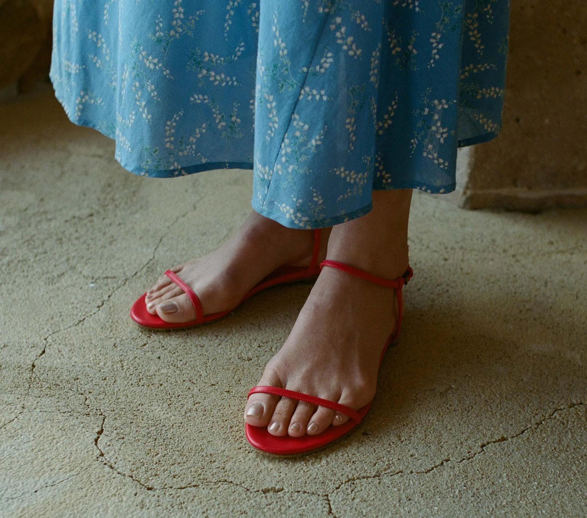 SARTENE SANDAL -- RED NAPPA