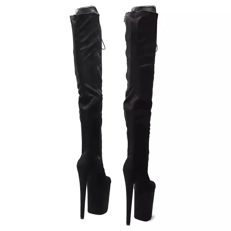 Sexy Women Party Over The Knee Boots Ultra 23cm High Heels Platform Boots