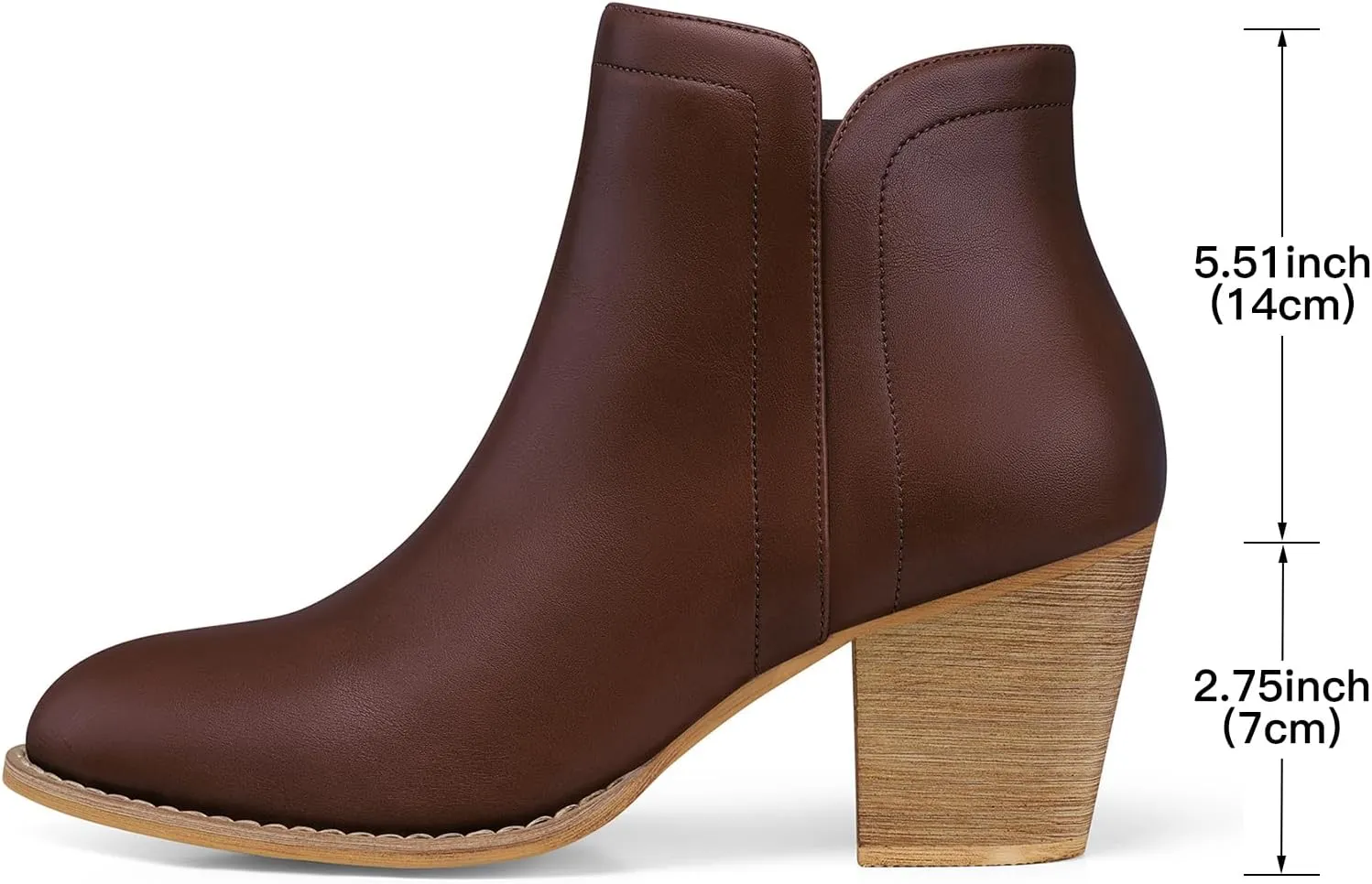 SHIBEVER Women's Ankle Boots Heel: Chunky Low Heeled Almond Toe Short Booties with Zipper Faux Suede Dress Western Fall 2025 Shoes