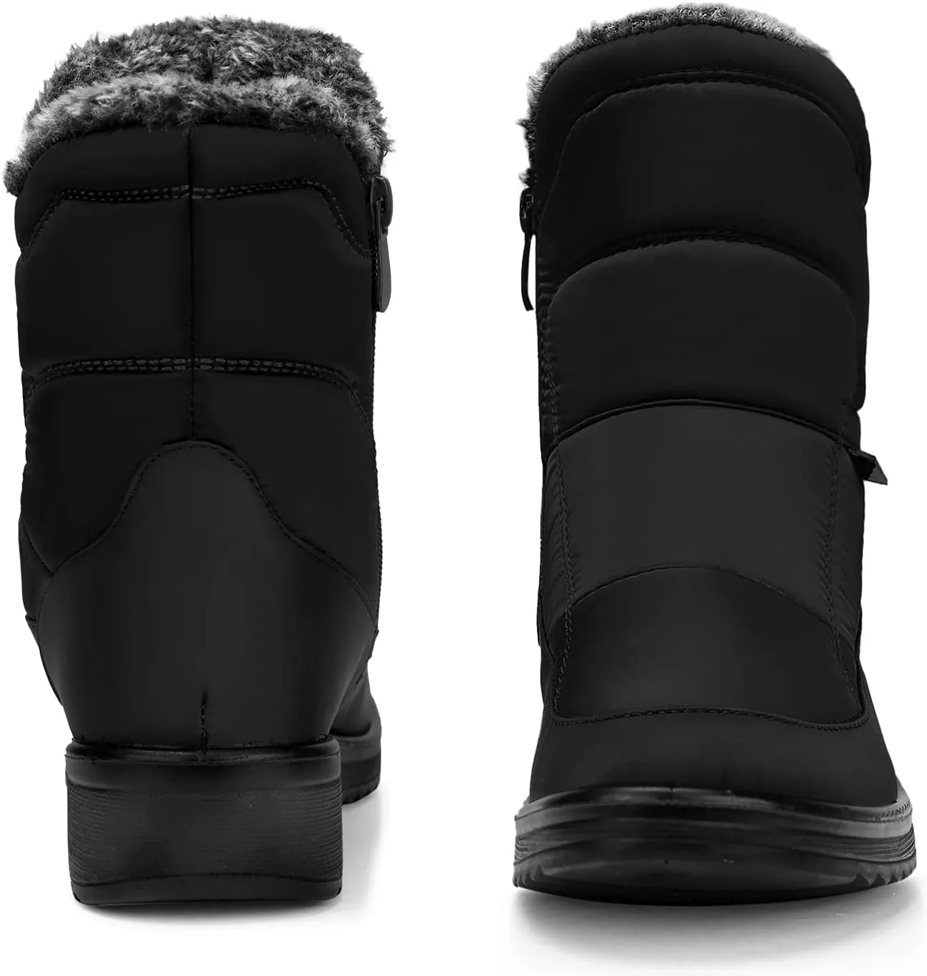 SHIBEVER Womens Winter Boots Warm: Womens Waterproof Snow Boots Ankle Casual Cold Weather Fur Lined Comfortable Booties