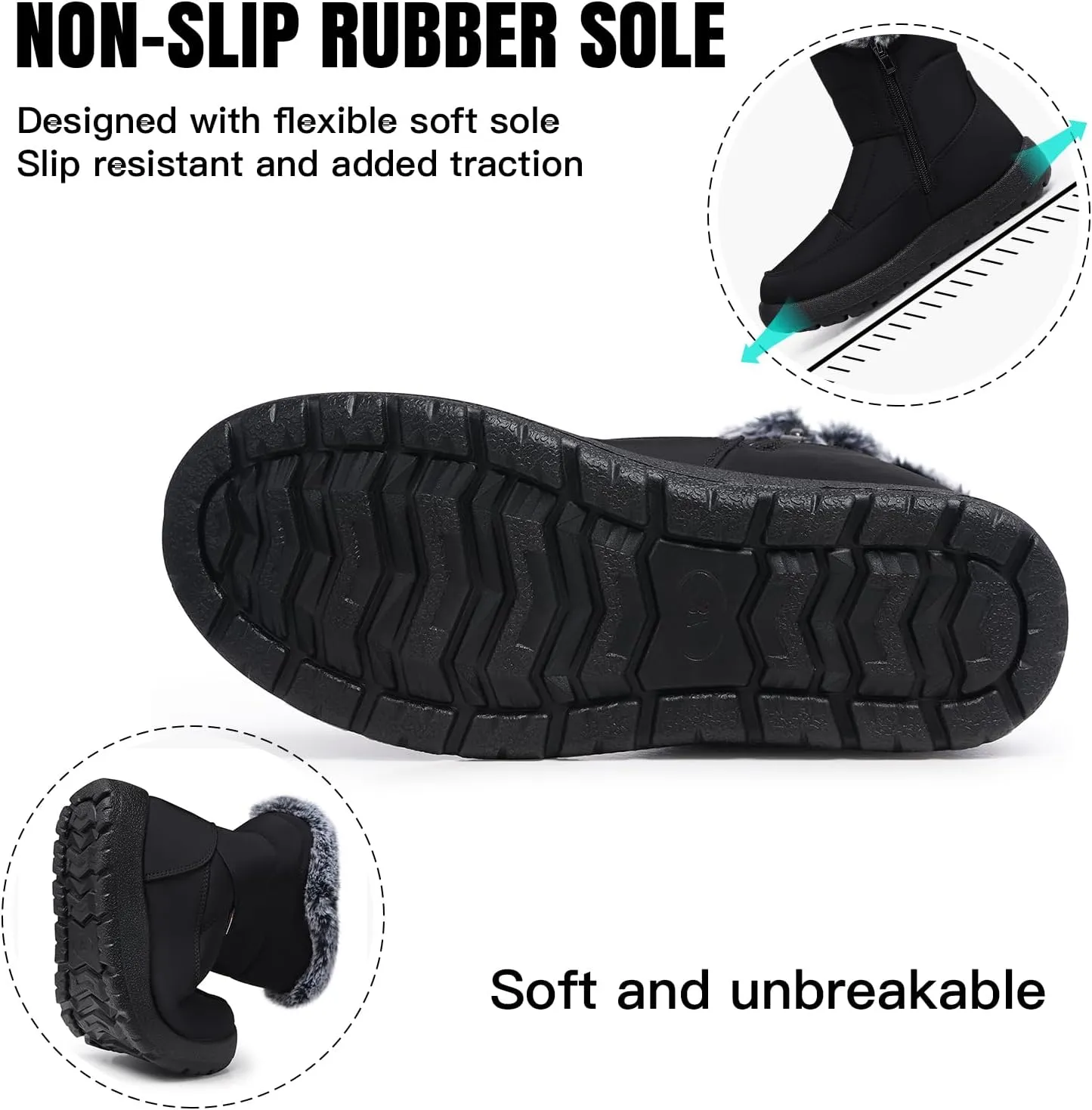 SHIBEVER Womens Winter Boots Warm: Womens Waterproof Snow Boots Ankle Casual Cold Weather Fur Lined Comfortable Booties