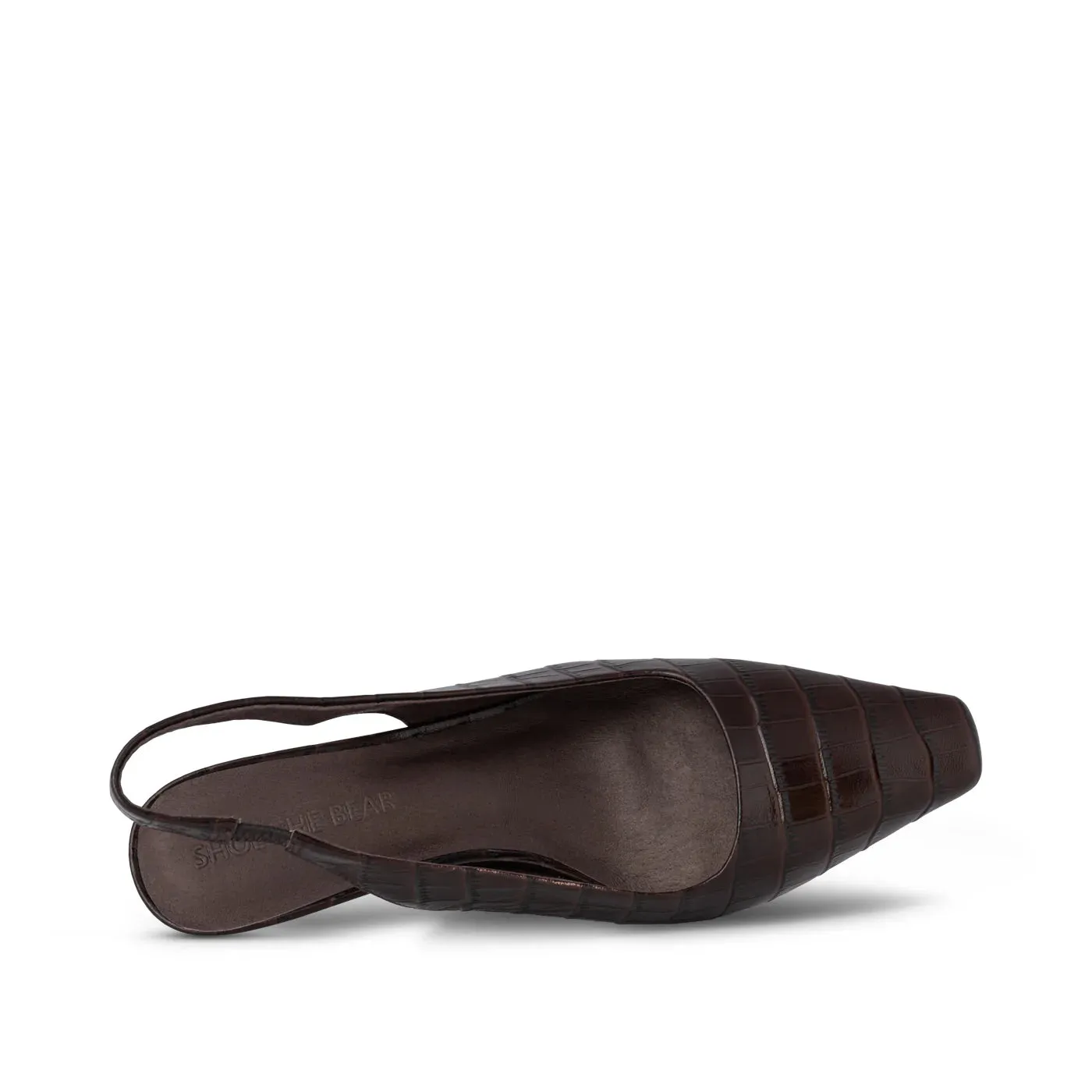 Shoe The Bear - Maxine Slingback Heel in Croco Chocolate