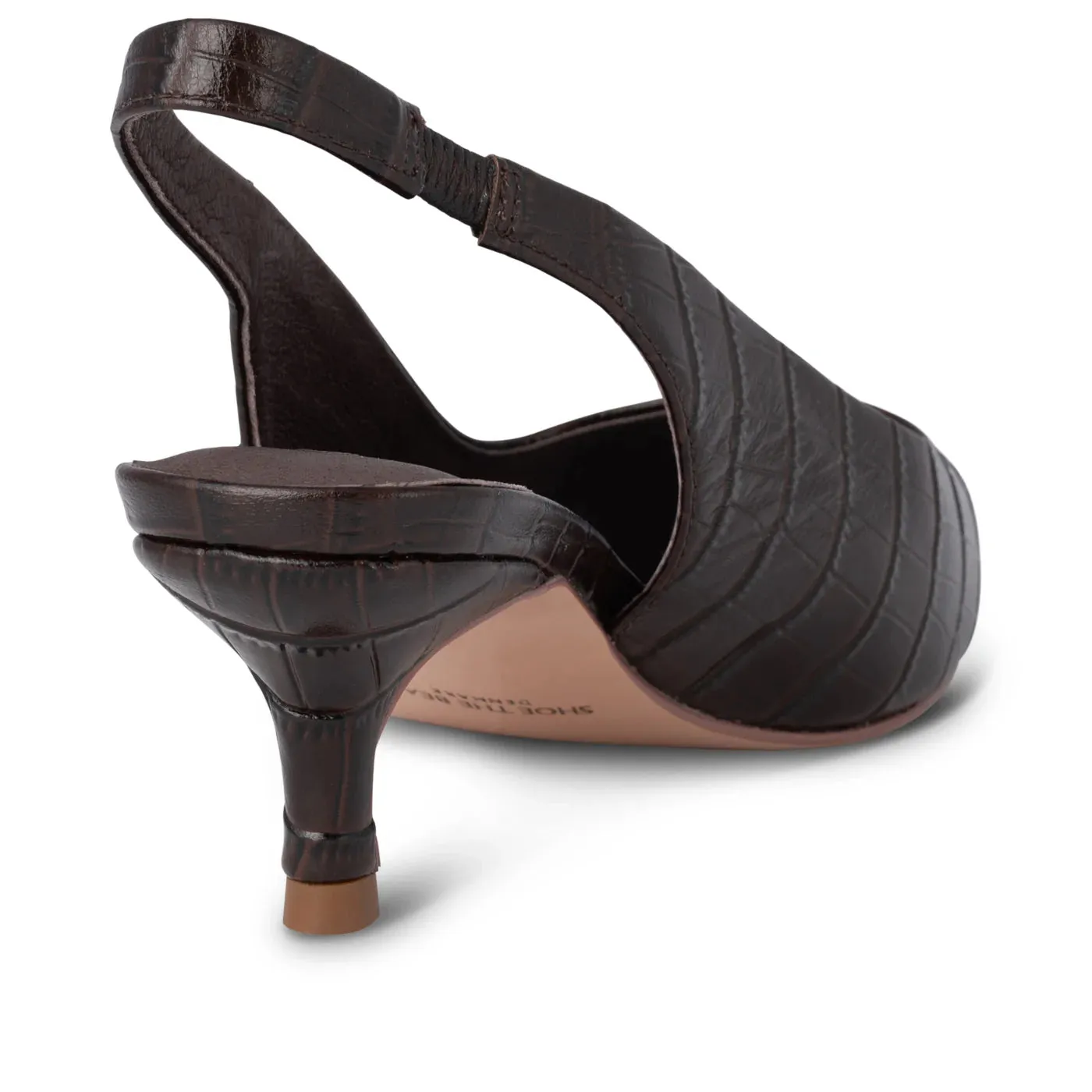 Shoe The Bear - Maxine Slingback Heel in Croco Chocolate