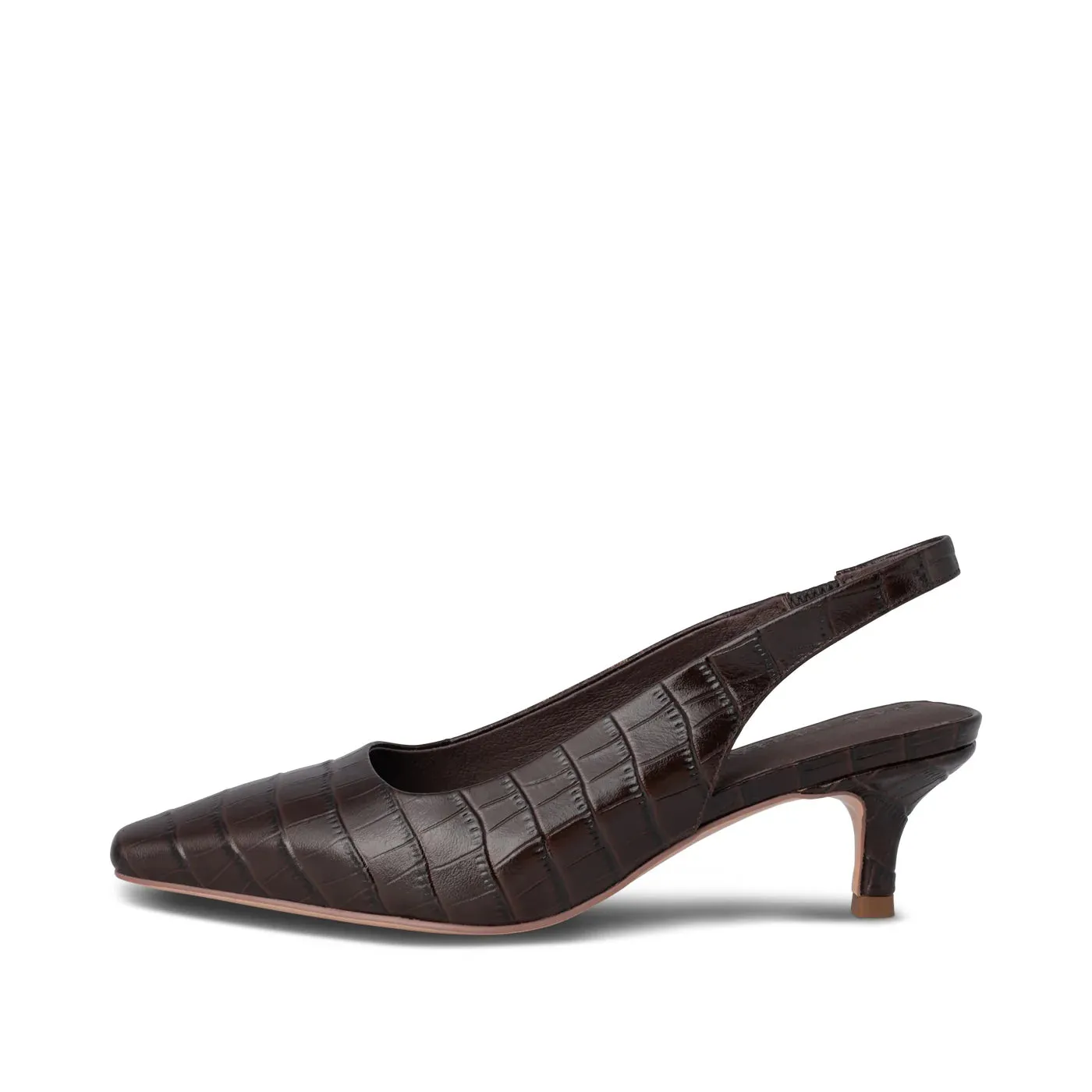 Shoe The Bear - Maxine Slingback Heel in Croco Chocolate