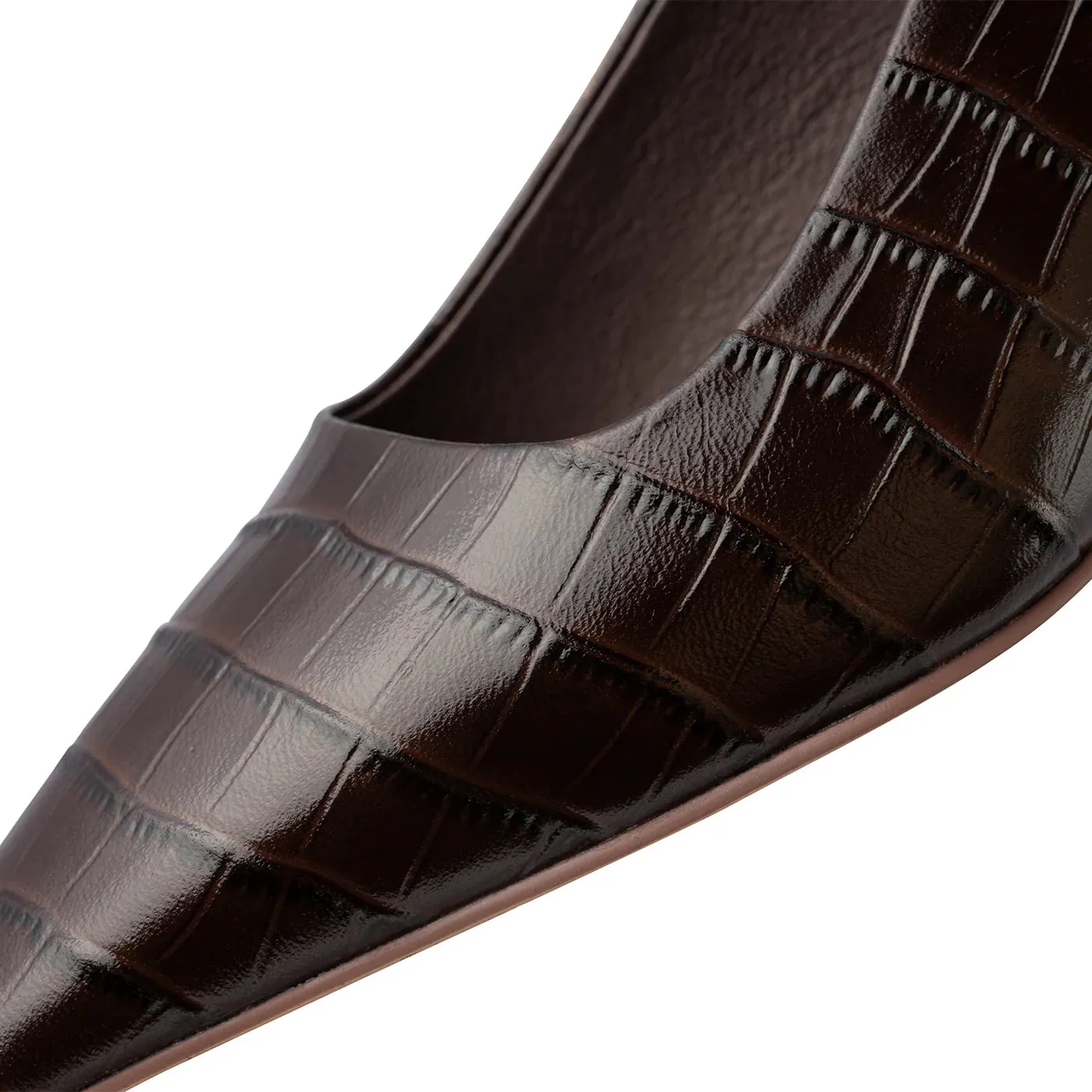 Shoe The Bear - Maxine Slingback Heel in Croco Chocolate