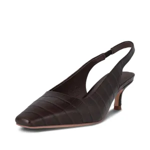 Shoe The Bear - Maxine Slingback Heel in Croco Chocolate