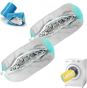 Shoe Washing Machine Bag Sole suds Magic Bag Laundry Shoes Bag (2pc Grey)