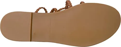 Sigerson Morrison Women's James Flat Sandal, Cognac, 37.5 M EU (7.5 US)