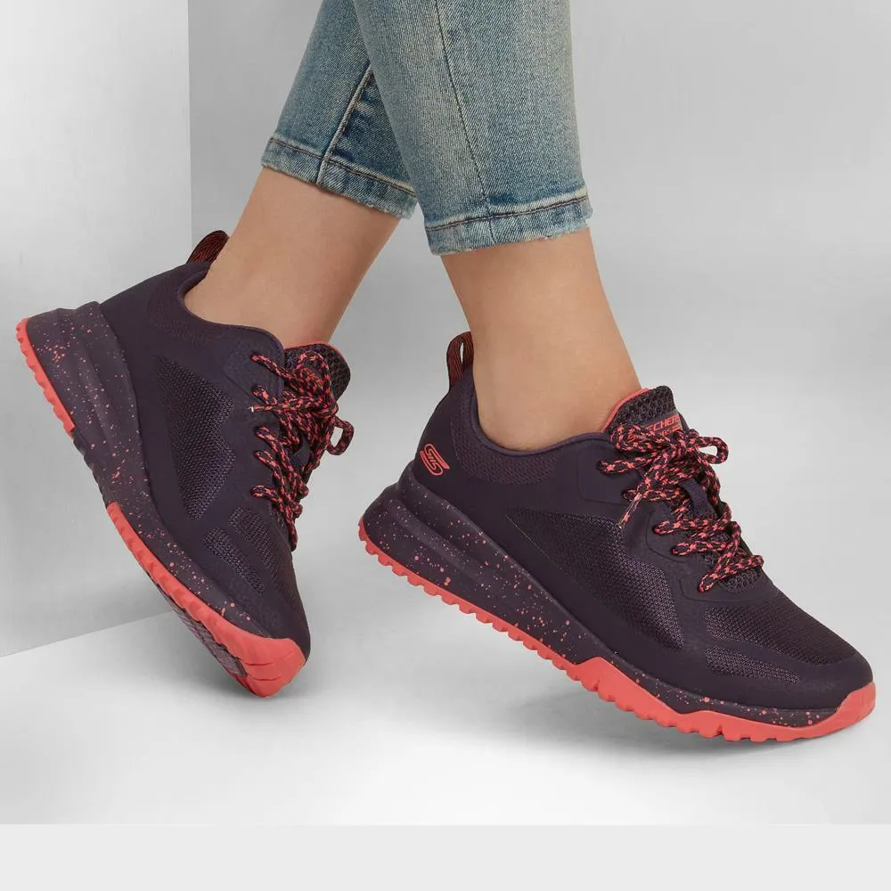 Skechers Ladies Bobs Squad Star Flight Plum Shoes 117186/PLUM