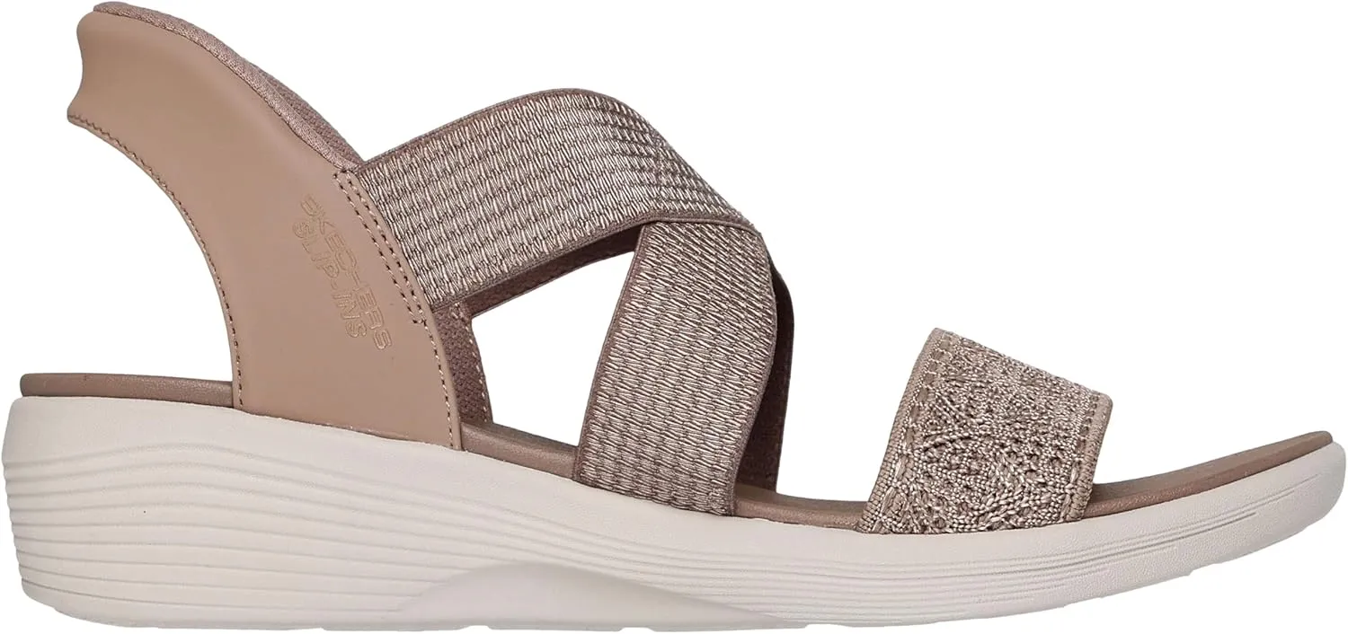 Skechers Women's Arya-Very Demure Hands Free Slip-ins Wedge Sandal