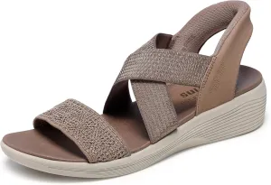 Skechers Women's Arya-Very Demure Hands Free Slip-ins Wedge Sandal