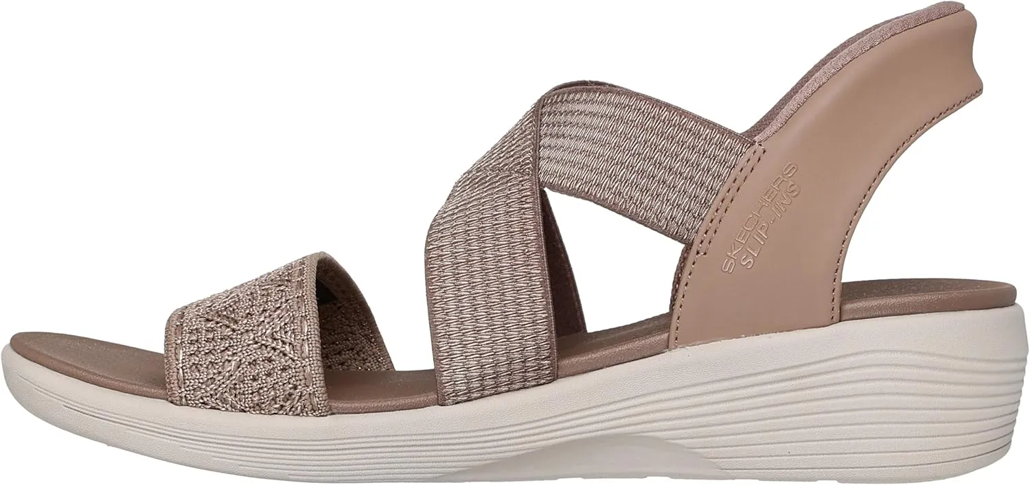 Skechers Women's Arya-Very Demure Hands Free Slip-ins Wedge Sandal