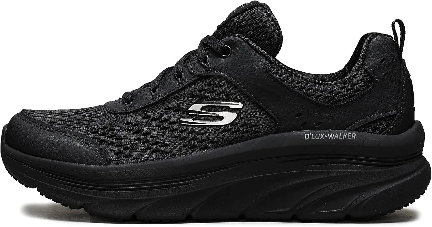 Skechers Women's D'lux Walker-Infinite Motion Sneaker, Black, 8.5 M US