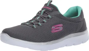Skechers Women's Summits Sneaker, Charcoal/Green, 8