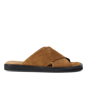Slip-in cross leather sandal