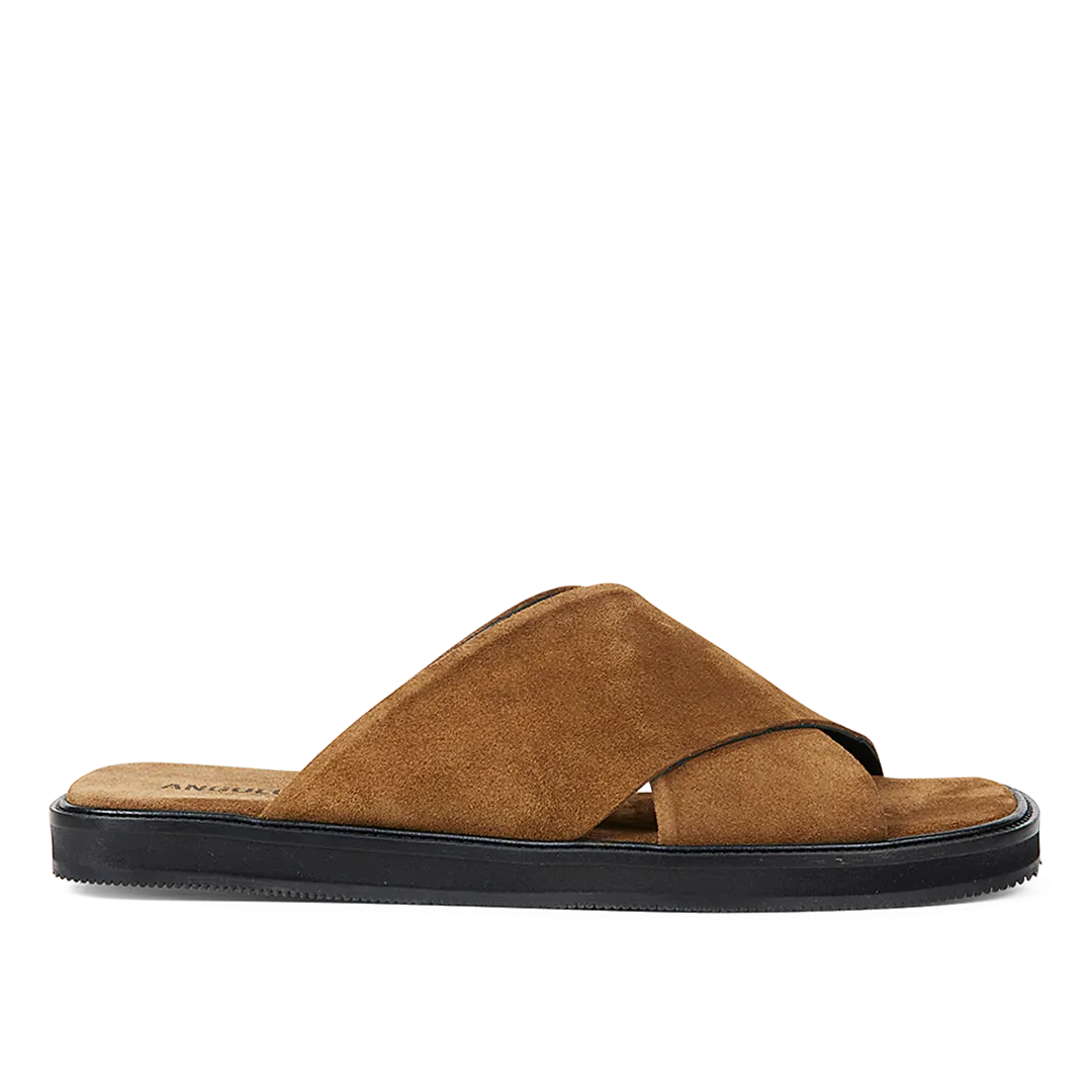 Slip-in cross leather sandal