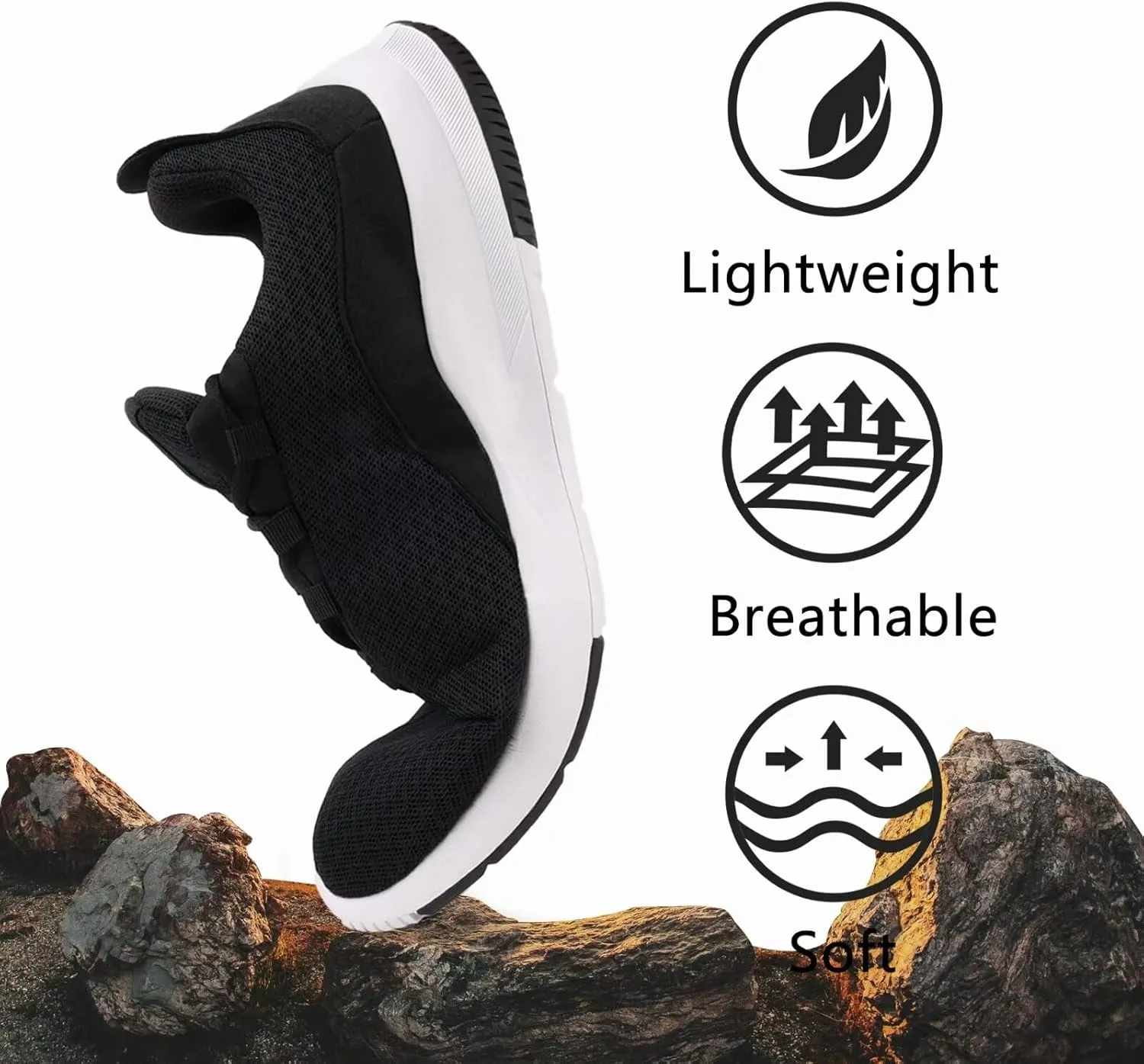 Slip on Sneakers for Men Casual Non Slip Lightweight Breathable Athletic Tennis Gym Walking Running Shoes