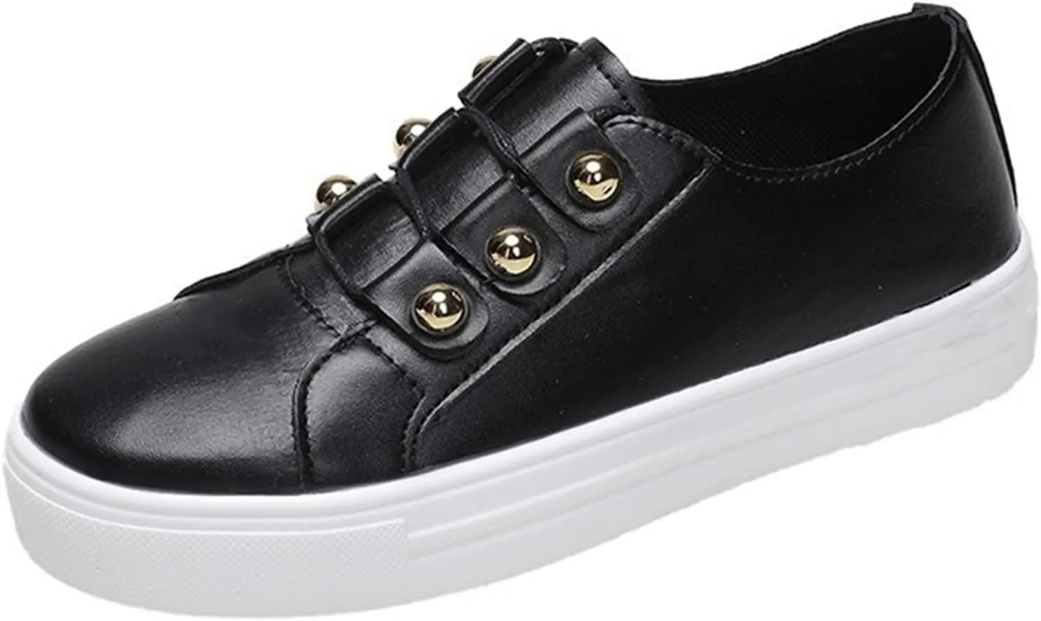 Sneakers for Women Non Slip Platform Fashion Sneakers Low Top Casual Walking Shoes Pu Faux Leather Classic Tennis Shoes Lightweight Outdoor Footwear