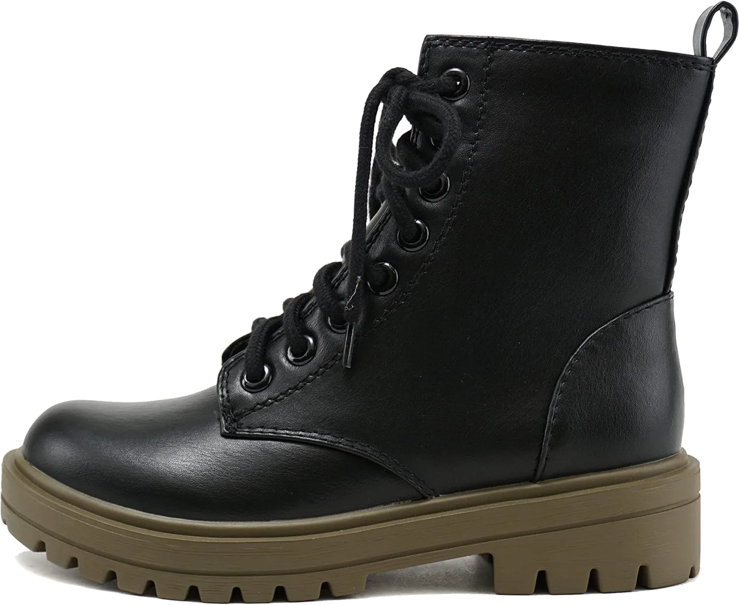 Soda FIRM - Lug Sole Combat Ankle Bootie Lace up w/Side Zipper