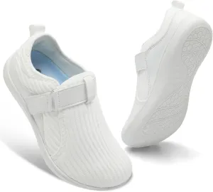 Spesoul Wide Womens Walking Shoes Adjustable Diabetic Shoes Breathable Zero Drop Barefoot Shoe Neuropathy Edema Nursing Shoe Wide Width Sneakers