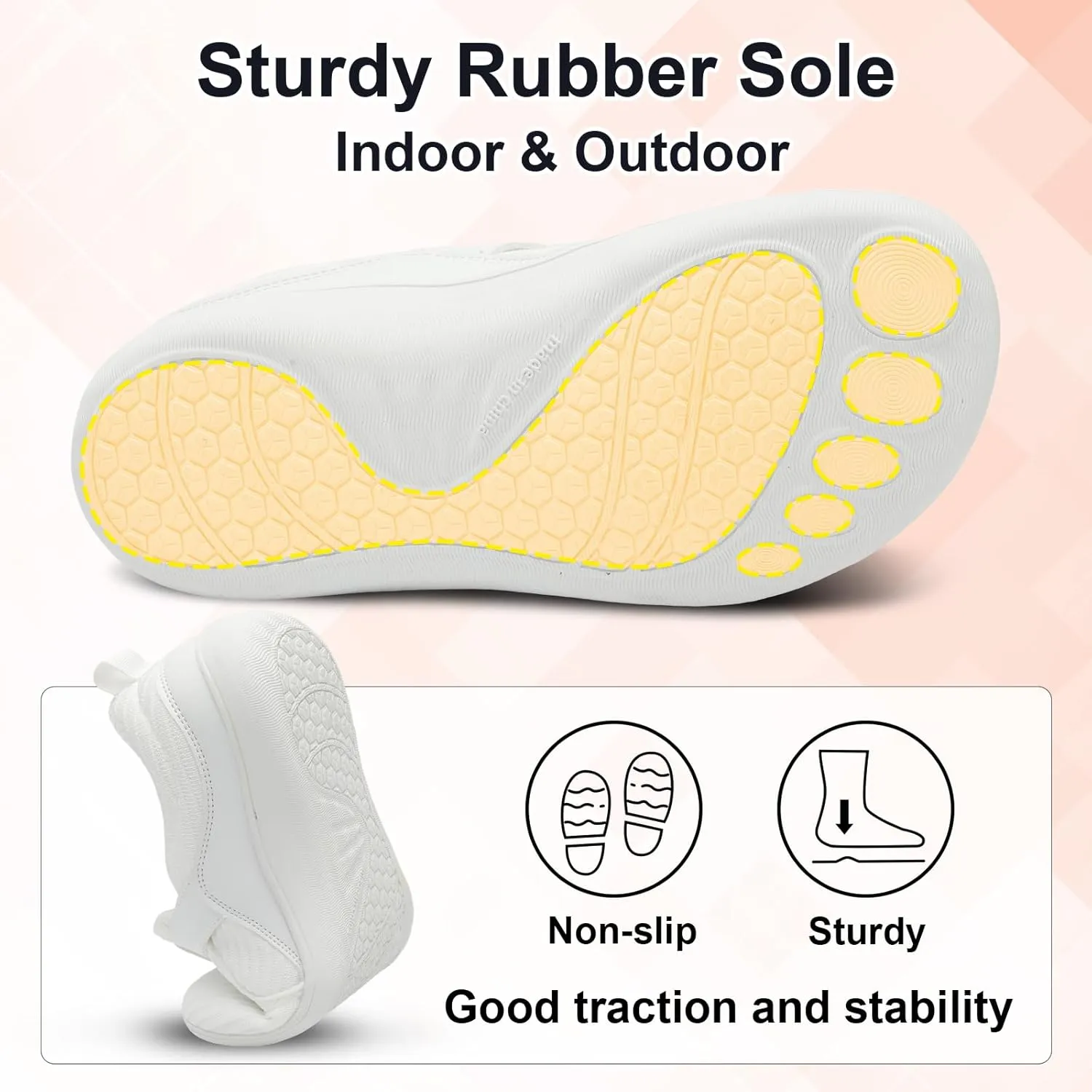 Spesoul Wide Womens Walking Shoes Adjustable Diabetic Shoes Breathable Zero Drop Barefoot Shoe Neuropathy Edema Nursing Shoe Wide Width Sneakers